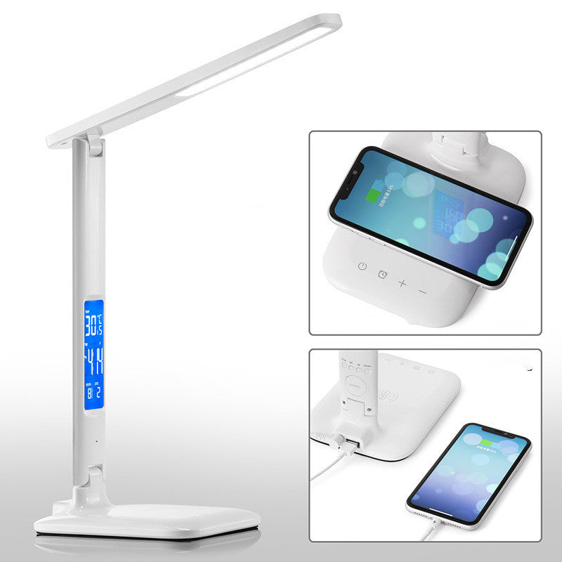 Smart Folding LED Desk Lamp with Clock and Calendar